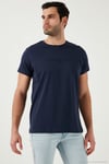 Pamuklu Slim Fit Bisiklet Yaka Erkek T Shirt 541TACTICAL LACİVERT
