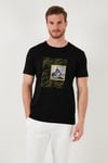 Pamuklu Slim Fit Bisiklet Yaka Erkek T Shirt 646R8320 SİYAH
