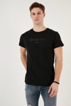 Pamuklu Slim Fit Bisiklet Yaka Erkek T Shirt 541PERSPECTIVE SİYAH