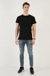 Pamuklu Slim Fit Bisiklet Yaka Erkek T Shirt 541PERSPECTIVE SİYAH