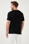 Pamuklu Slim Fit Bisiklet Yaka Erkek T Shirt 646R8320 SİYAH
