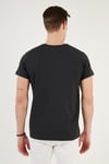 Pamuklu Slim Fit Bisiklet Yaka Erkek T Shirt 541WIND KOYU GRİ