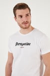Pamuklu Slim Fit Bisiklet Yaka Erkek T Shirt 541PERSPECTIVE BEYAZ