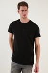 Pamuklu Slim Fit Bisiklet Yaka Erkek T Shirt 541TACTICAL SİYAH