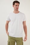 Pamuklu Slim Fit Bisiklet Yaka Erkek T Shirt 541TACTICAL BEYAZ