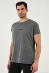 Pamuklu Slim Fit Bisiklet Yaka Erkek T Shirt 541WIND ANTRASİT