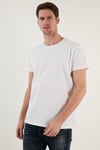 Pamuklu Slim Fit Bisiklet Yaka Erkek T Shirt 541TACTICAL BEYAZ