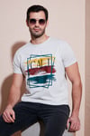Pamuklu Slim Fit Bisiklet Yaka Erkek T Shirt 541CALIFORNIA24 AÇIK MELANJ