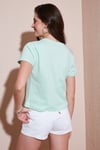 Pamuklu Slim Fit Bisiklet Yaka Minimal İşleme Detaylı Kadın T Shirt 5866398 MİNT