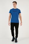 Pamuklu Slim Fit Bisiklet Yaka Yazılı Erkek T Shirt 541ENJOY PARLIAMENT