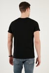 Pamuklu Slim Fit Bisiklet Yaka Yazılı Erkek T Shirt 541ENJOY SİYAH