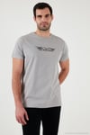 Pamuklu Slim Fit Bisiklet Yaka Yazılı Erkek T Shirt 541ENJOY AÇIK GRİ
