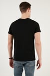 Pamuklu Slim Fit Bisiklet Yaka Yazılı Erkek T Shirt 541ENJOY SİYAH