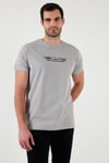 Pamuklu Slim Fit Bisiklet Yaka Yazılı Erkek T Shirt 541ENJOY AÇIK GRİ