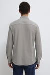 Pamuklu Slim Fit Çizgili Klasik Yaka Uzun Kollu Erkek Gömlek 0211404-91582 Taş-Beyaz