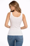 Pamuklu Slim Fit Düğme Detaylı Yuvarlak Yaka Kadın Atlet 26Y0127K1 BEYAZ