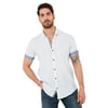 Pamuklu Slim Fit Düğmeli Yaka Kısa Kollu Erkek Gömlek CF21S112546 BEYAZ