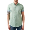 Pamuklu Slim Fit Düğmeli Yaka Kısa Kollu Erkek Gömlek CF21S112546 ELMA YEŞİLİ