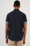 Pamuklu Slim Fit Düğmeli Yaka Kısa Kollu Erkek Gömlek CF21S112546 LACİVERT