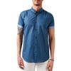 Pamuklu Slim Fit Düğmeli Yaka Kısa Kollu Erkek Gömlek CF21S112546 İNDİGO