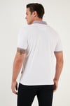 Pamuklu Slim Fit Erkek Polo Yaka T Shirt 646R4560 Beyaz-Lila
