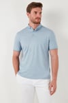 Pamuklu Slim Fit Erkek Polo Yaka T Shirt 646R1000 Açık Mavi-Beyaz