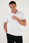 Pamuklu Slim Fit Erkek Polo Yaka T Shirt 646R4560 Beyaz-Lila
