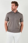 Pamuklu Slim Fit Erkek Polo Yaka T Shirt 646R1000 Vizon-Füme