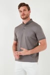 Pamuklu Slim Fit Erkek Polo Yaka T Shirt 646R1000 Vizon-Füme