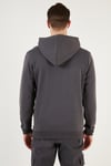 Pamuklu Slim Fit Kanguru Cepli Fermuar Detaylı Kapüşon Yaka Erkek Sweat 575707 ANTRASİT