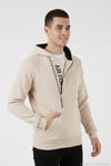 Pamuklu Slim Fit Kanguru Cepli Fermuar Detaylı Kapüşon Yaka Erkek Sweat 575707 KUM