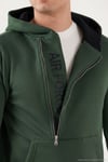 Pamuklu Slim Fit Kanguru Cepli Fermuar Detaylı Kapüşon Yaka Erkek Sweat 575707 NEFTİ