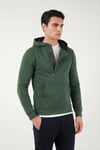 Pamuklu Slim Fit Kanguru Cepli Fermuar Detaylı Kapüşon Yaka Erkek Sweat 575707 NEFTİ