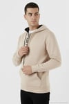 Pamuklu Slim Fit Kanguru Cepli Fermuar Detaylı Kapüşon Yaka Erkek Sweat 575707 KUM