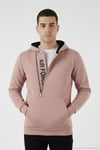 Pamuklu Slim Fit Kanguru Cepli Fermuar Detaylı Kapüşon Yaka Erkek Sweat 575707 GÜL