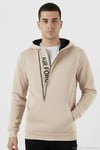 Pamuklu Slim Fit Kanguru Cepli Fermuar Detaylı Kapüşon Yaka Erkek Sweat 575707 KUM