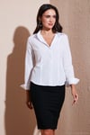 Pamuklu Slim Fit Klasik Yaka Kadın Gömlek 6777423 BEYAZ
