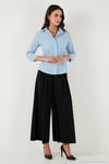 Pamuklu Slim Fit Klasik Yaka Kadın Gömlek 6777423 BEBE MAVİ
