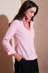 Pamuklu Slim Fit Klasik Yaka Kadın Gömlek 6777423 Şeker Pembe