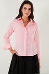 Pamuklu Slim Fit Klasik Yaka Kadın Gömlek 6777423 Şeker Pembe