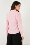 Pamuklu Slim Fit Klasik Yaka Kadın Gömlek 6777423 Şeker Pembe
