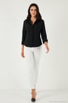 Pamuklu Slim Fit Klasik Yaka Kadın Gömlek 6777423 SİYAH