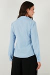 Pamuklu Slim Fit Klasik Yaka Kadın Gömlek 6777423 BEBE MAVİ