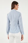 Pamuklu Slim Fit Klasik Yaka Kadın Gömlek 6777423 MAVİ