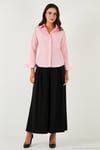 Pamuklu Slim Fit Klasik Yaka Kadın Gömlek 6777423 Şeker Pembe