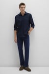 Pamuklu Slim Fit Klasik Yaka Uzun Kollu Erkek Gömlek 0211656-80872 KOYU LACIVERT