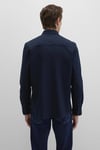 Pamuklu Slim Fit Klasik Yaka Uzun Kollu Erkek Gömlek 0211656-80872 KOYU LACIVERT