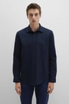 Pamuklu Slim Fit Klasik Yaka Uzun Kollu Erkek Gömlek 0211656-80872 KOYU LACIVERT
