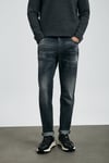 Pamuklu Slim Fit Normal Bel Dar Paça Jeans Erkek Kot Pantolon 112200265 GRİ