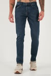Pamuklu Slim Fit Normal Bel Dar Paça Jeans Erkek Kot Pantolon 1124C04NAPOLI LACİVERT